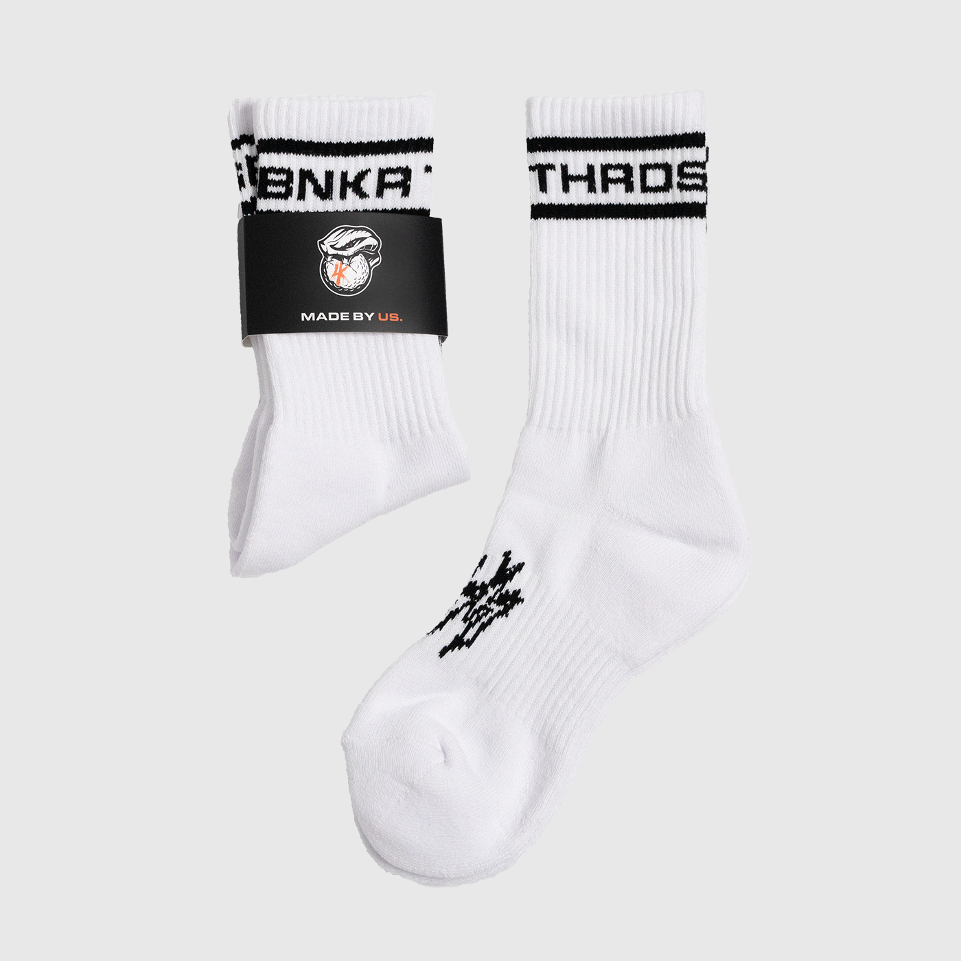 4K Wordmark Sock White